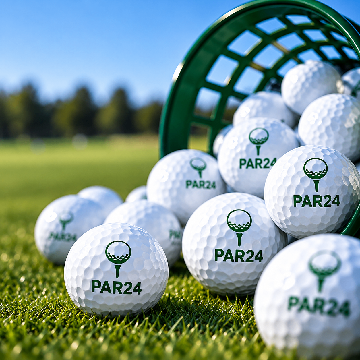 Basket of PAR24 golf balls